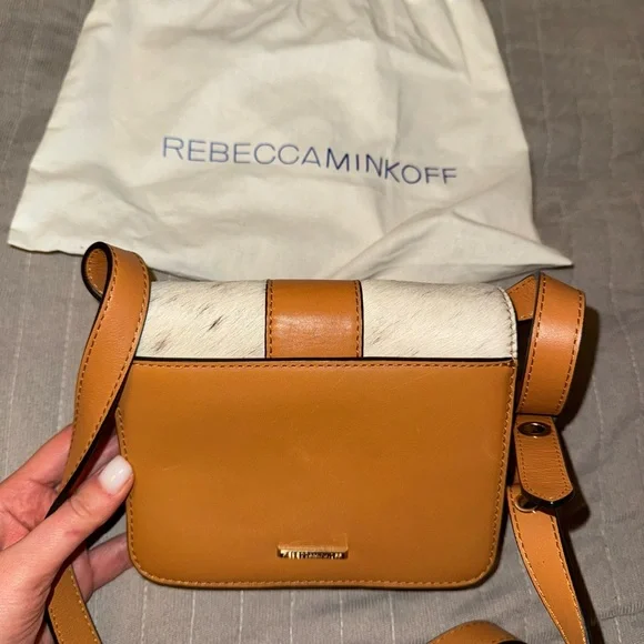 Rebecca Minkoff Tan and White Crossbody Bag with Color-Block Design - Picture 4 of 4